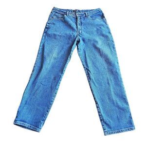 Cherokee womens Sz 16P blue high rise stretch straight jeans